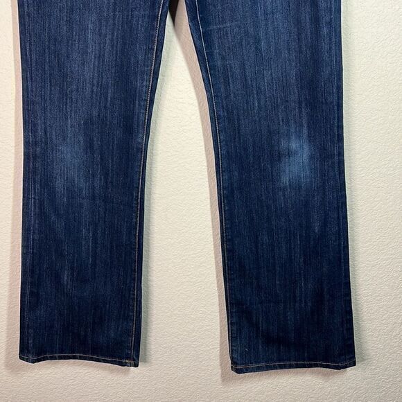 Seven7 Blue Double Button Mid Rise Boot Cut Jeans Women's Size 8 - Picture 3 of 9